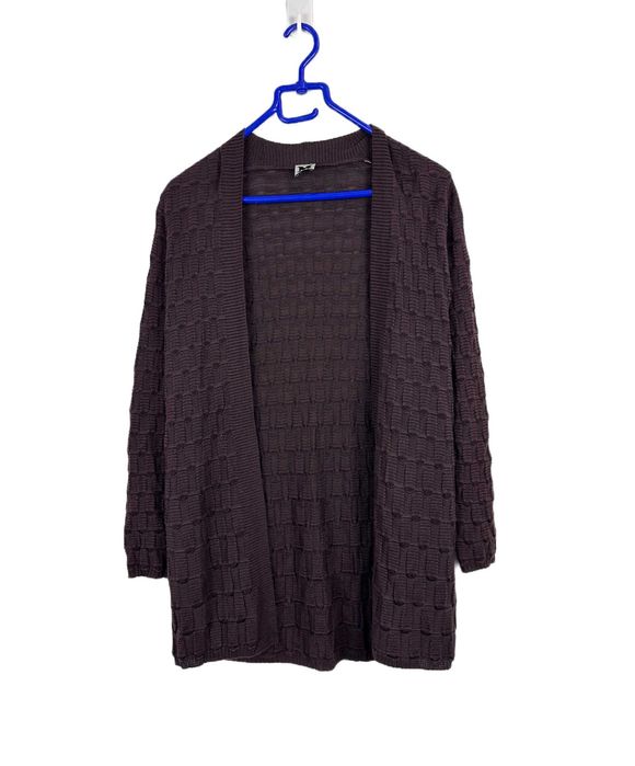 Kardigan damski MISSONI sweter w splot brązowa narzutka r. S