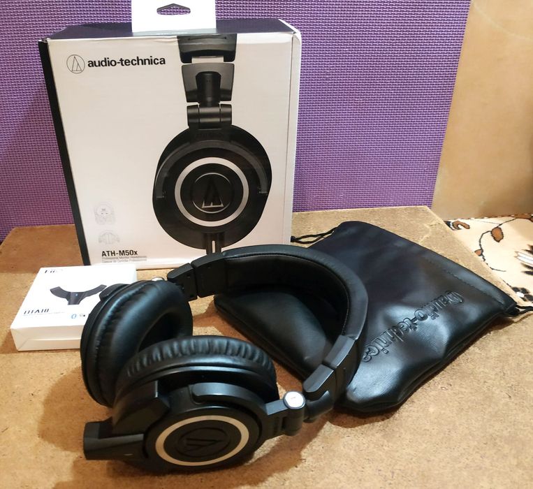 Студийные наушники Audio-Technica ATH-M50x + FiiO BTA10