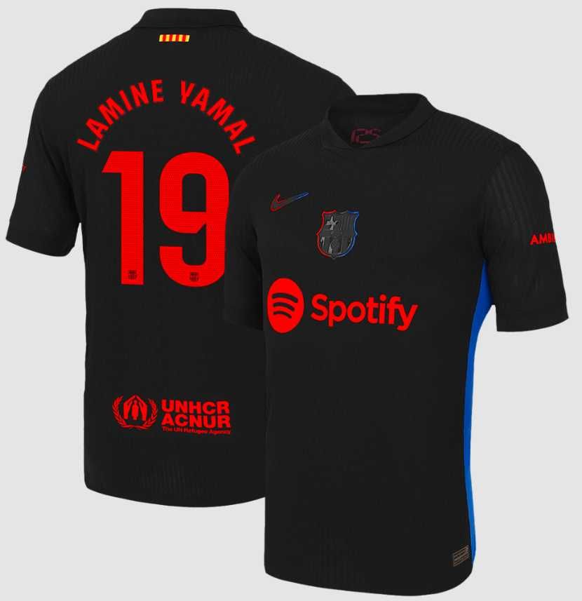 Koszulka FC Barcelona Lamine Yamal Nowa Wyjazdowa Czarna rozmiary S M