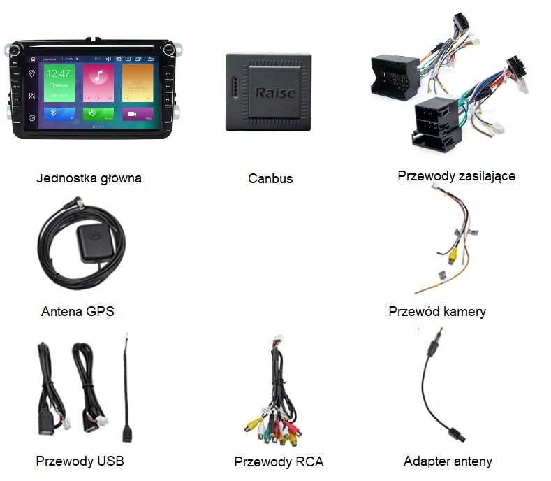 Radio 2din Android VW Volkswagen 2GB Nawigacja, Bluetooth, Raty
