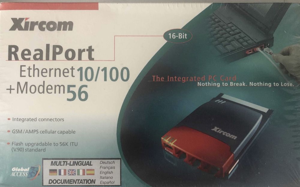 • Xircom RealPort PCMCIA PCCard - Fabrycznie Nowy Folia Plomby