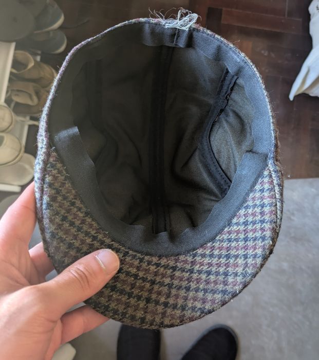 Boina (houndsthooth) castanha e azul