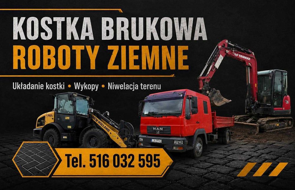Usługi kostka brukowa, koparka, ładowarka Lublin,Janów Lub. Biłgoraj,Jabłonna