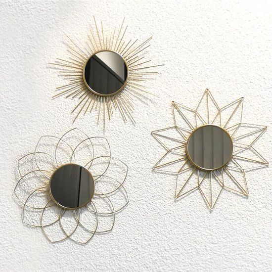 Набір 3 шт декоративних дзеркал, інтерʼєр дзеркало