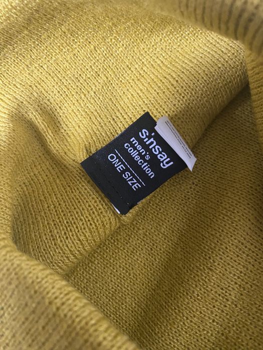 Czapka zimowa żółta musztardowa męska