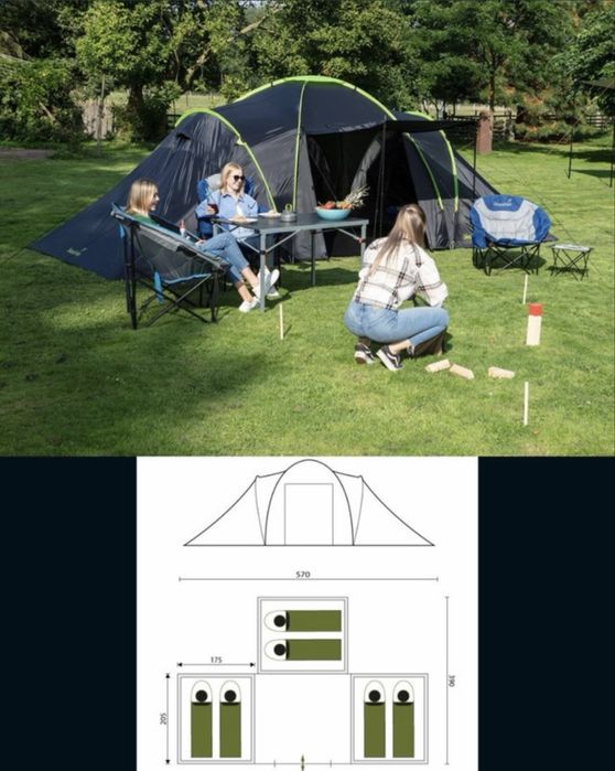 Tenda de Campismo (3 quartos 6 pessoas)