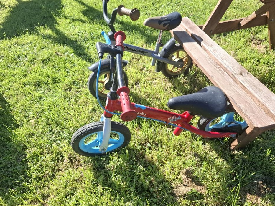 Dwa rowerki biegowe
