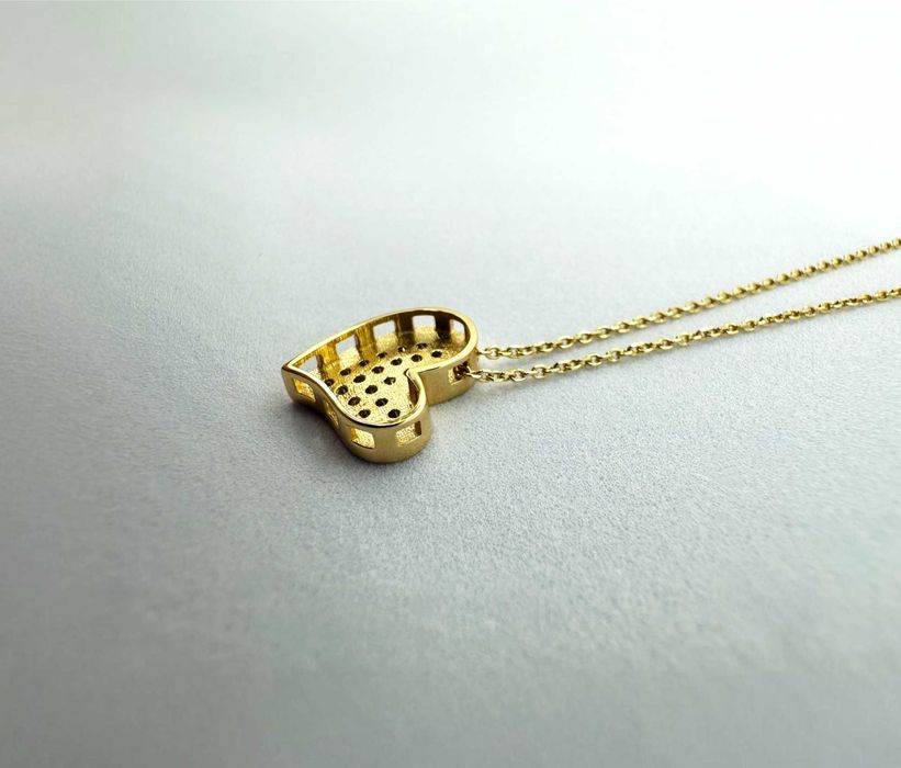 14K Gold Necklace, love heart necklace