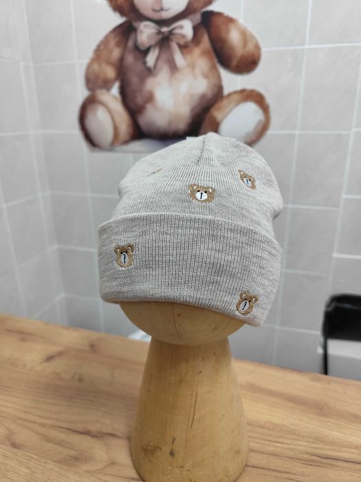 Czapka w Misie 100% Wełna Merino