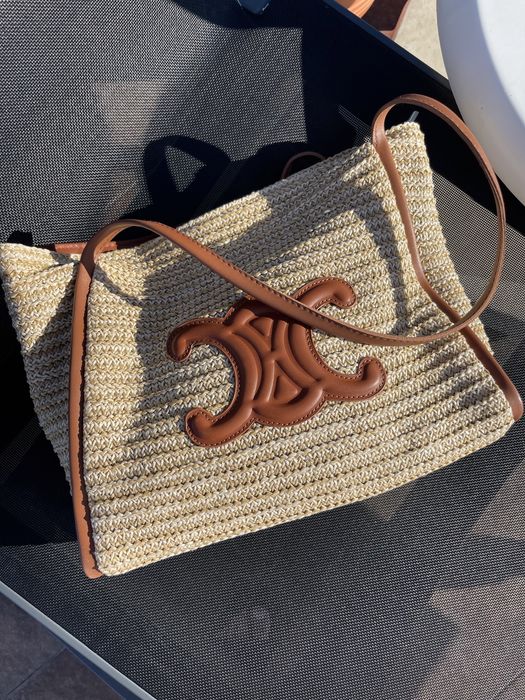 Torebka plażowa brązowa w stylu Celine