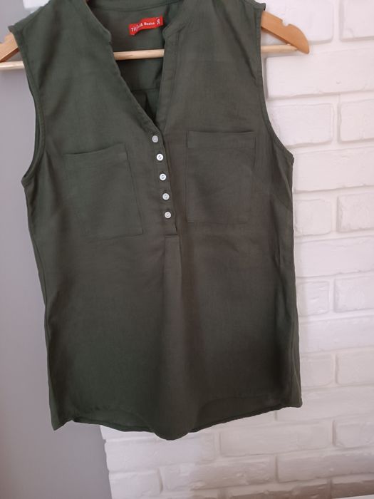 Bluzka lniana khaki 36S 38M