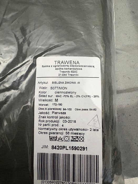 Bielizna zimowa 507T/MON rozm. M