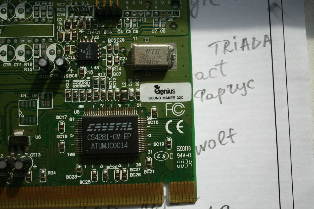 Звуковая карта PCI Genius Sound Maker 32X на чипе Crystal CS4281