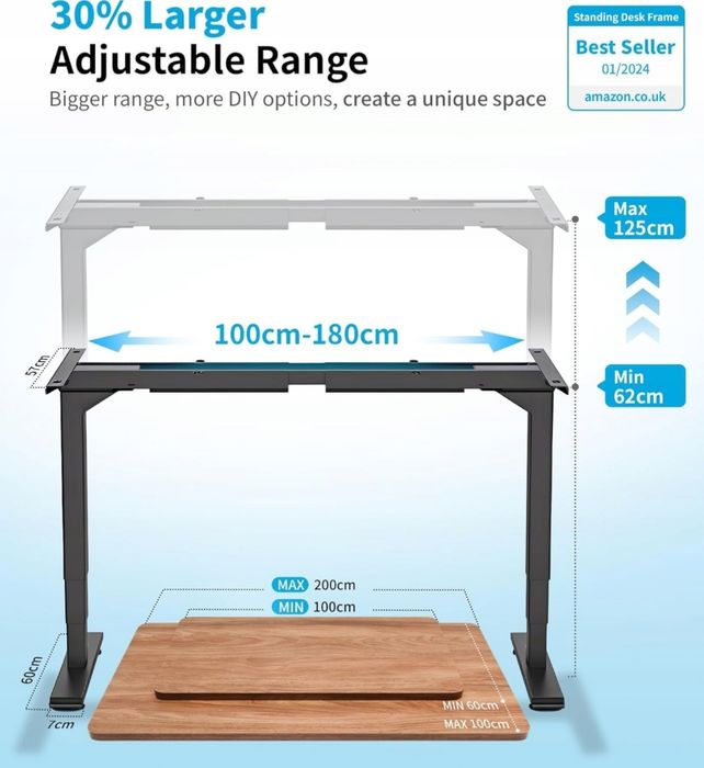 Stelaż / stół / biurko elektryczne maidesite t2 pro plus 125kg udzwigu