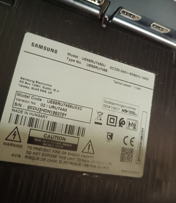 Televisão Samsung modelo UE56RU7455U