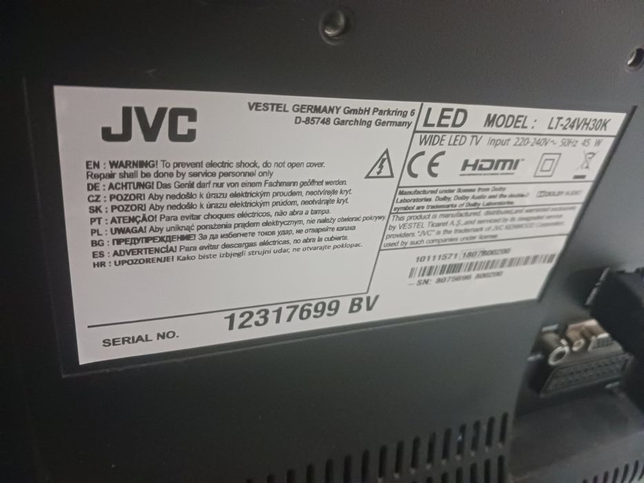 Tv jvc 24cale HD z funkcją monitora VGA hdmi