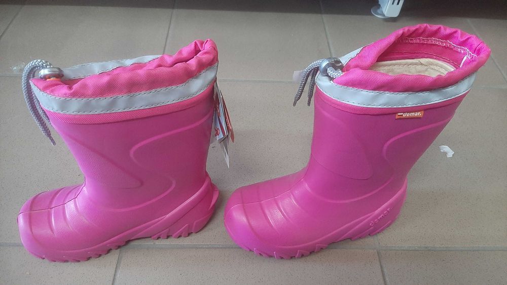 Nowe 28/29 Kalosze gumiaki piankowe ocie granatowe ściągacz granatowe