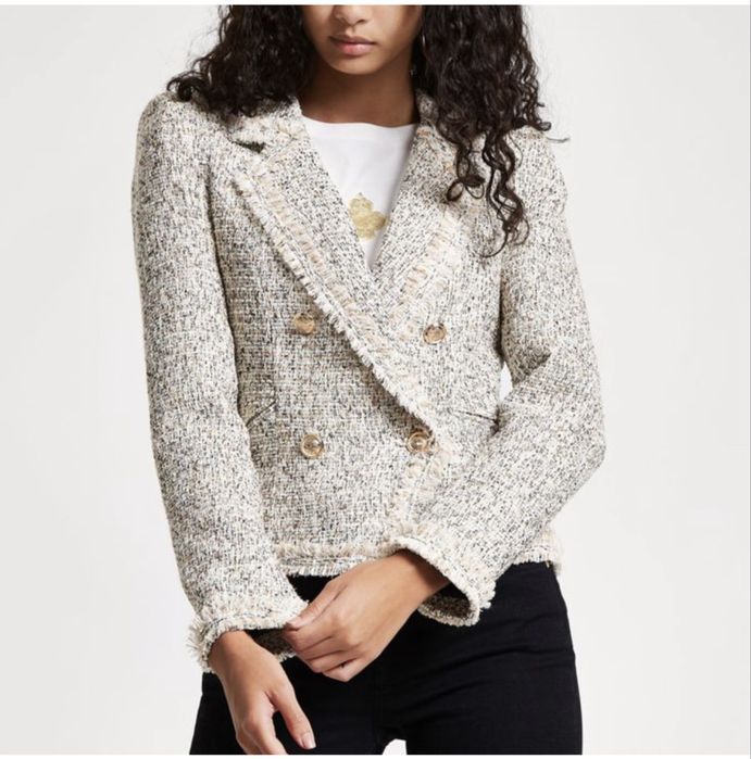 Стильний новий твідовий піджак жакет River Island піджак з гудзиками