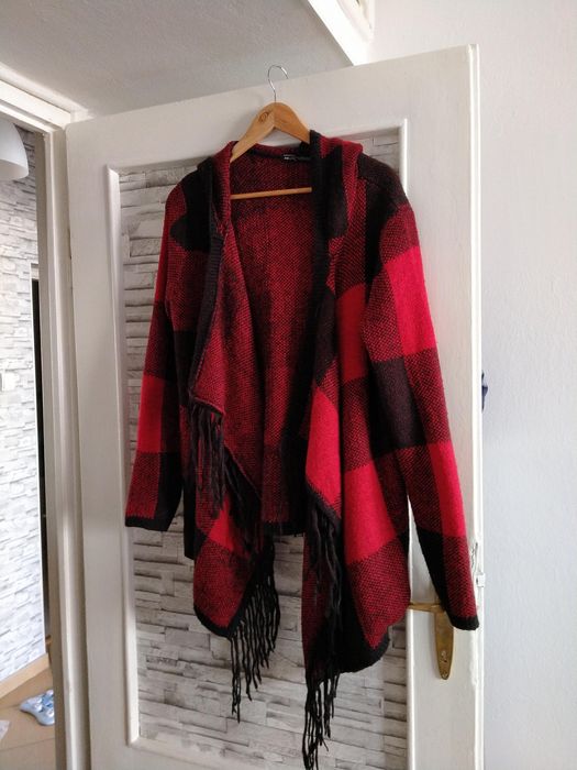 Kardigan  z Kapturem Trencz ,Sweter narzutka dzianina  oryginalny L/XL