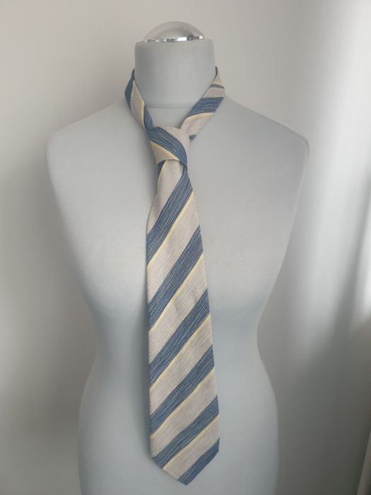Krawat męski paski szary niebieski Sir Vincent