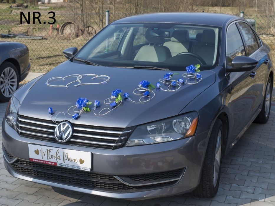 CHABROWA Dekoracja samochodu ozdoba na auto do ślubu NR 003