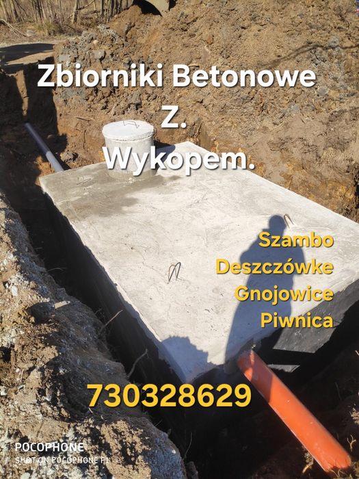 Zbiorniki Betonowe Z Wykopem zbiornik na Szambo Deszczówke Gnojowice