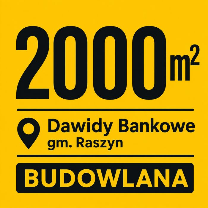 Dzialka budowlana 2000 m2 Dawidy Bankowe/lotnisko Okęcie