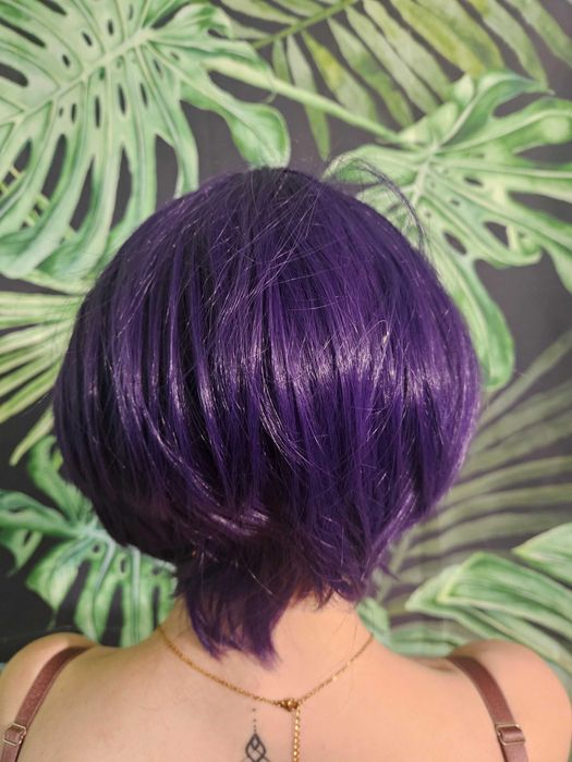 Fioletowa peruka krótka bob | cosplay / anime