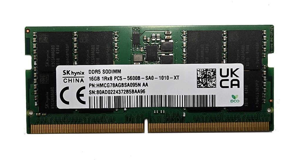 Pamięć RAM SK Hynix DDR5 1x 16GB SODIMM 5600MHz do laptopa