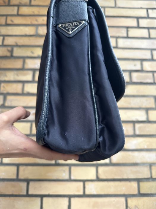 Prada Messenger Shoulder Bag Blue Nylon Tessuto Saffiano