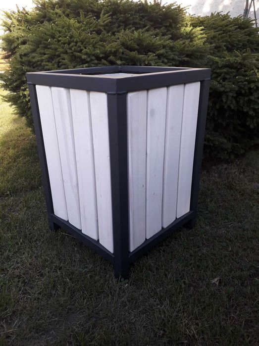 Kosz kwadrat z wkładem parkowy miejski producent atest