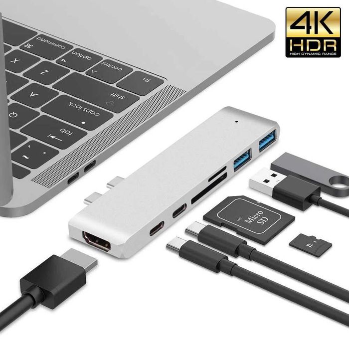 Хаб-концентратор Thunderbolt 3 (USB-C) 7в1 для MacBook Pro/Air з HDMI