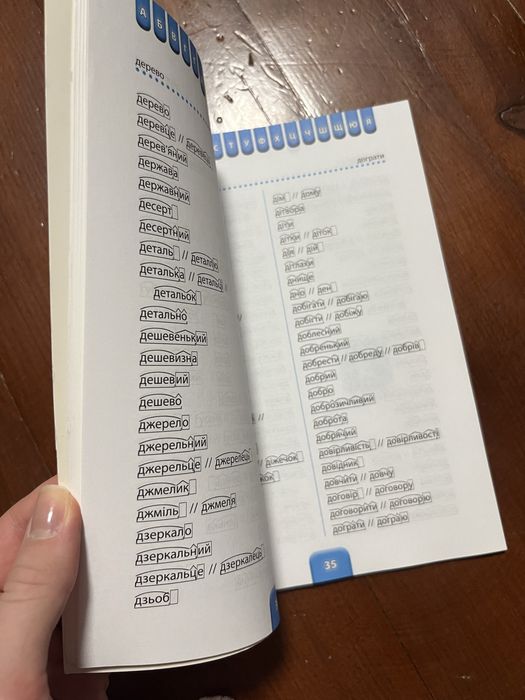Шкільний посібник/словничок розбір слів за будовою