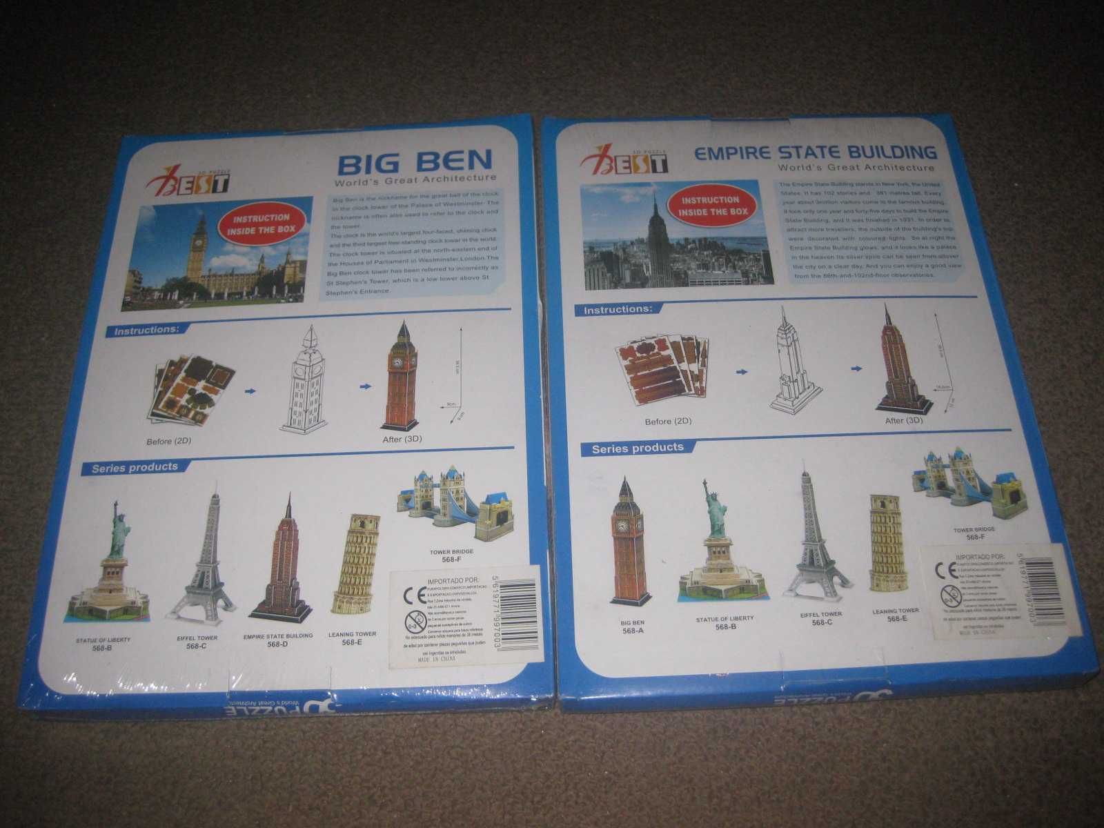 2 Puzzles 3D de Monumentos Famosos/Embalados! Santo Tirso • OLX