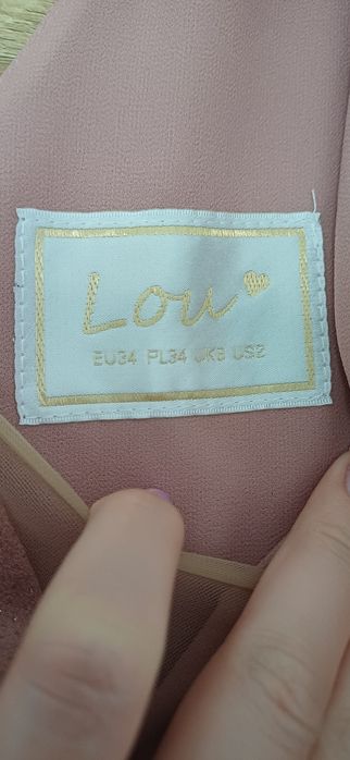 Sukienka Lou Luna pudrowy róż elegancka maxi