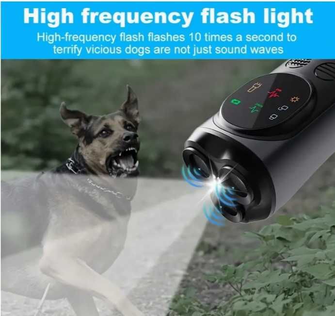 Отпугиватель собак ультразвуковой відлякувач с фонариком сверхмощный