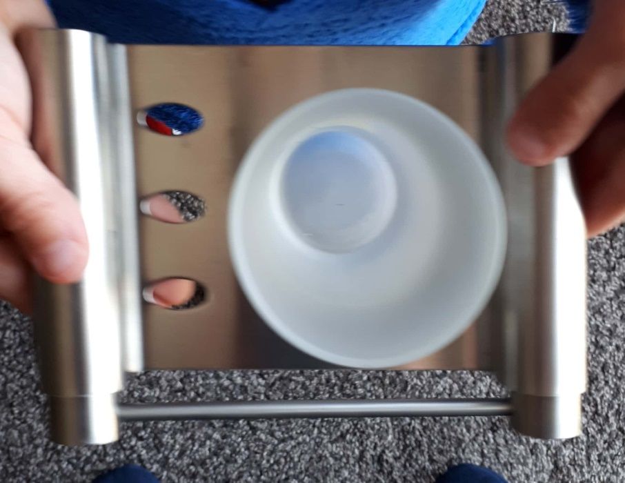 Porta escovas com copo vidro em inox