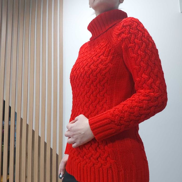 Czerwony sweter golf Warehouse – rozmiar 36 S casual elegancki