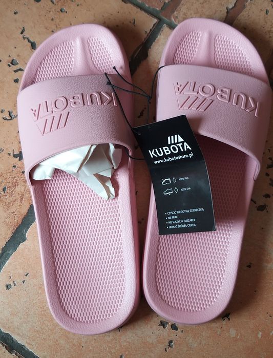 Klapki Kubota Basenowe Plain Różowe roz 40