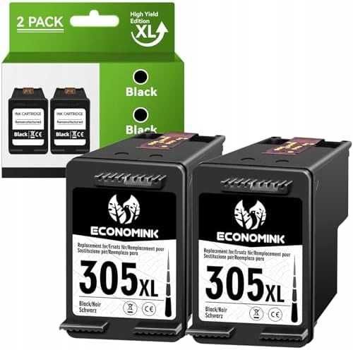 Zestaw 2x Czarny Tusz do Drukarki HP 305 XL DeskJet 2710