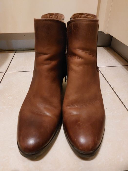 Botki 5th Avenue skóra brąz