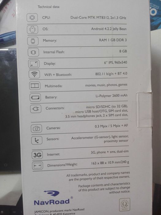 Tabletonawigacja MOBI 6 "