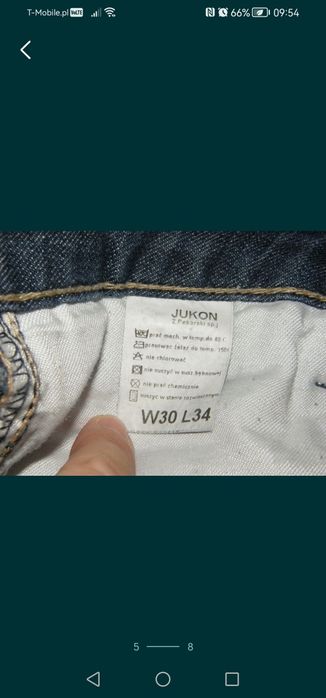 Spodnie JUKON, W30 L34, jeans, klasyczny krój, jak nowe