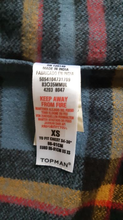 овершот тёплая рубашка в клетку от TOPMAN в размере S