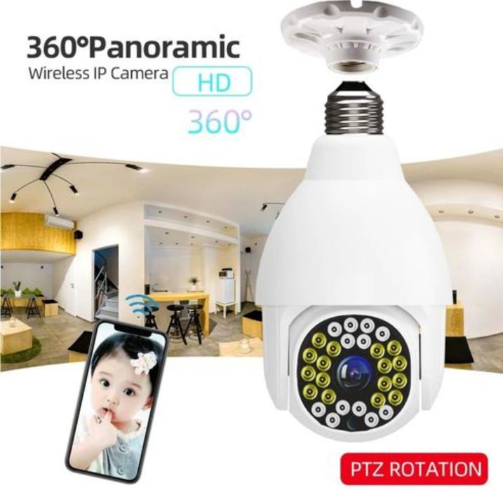 Lâmpada com câmara oculta HD V380 pro wifi **Novo**