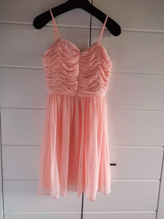 PROMOCJA! Nowa brzoskwiniowa pomarańczowa elegancka sukienka KappAhl