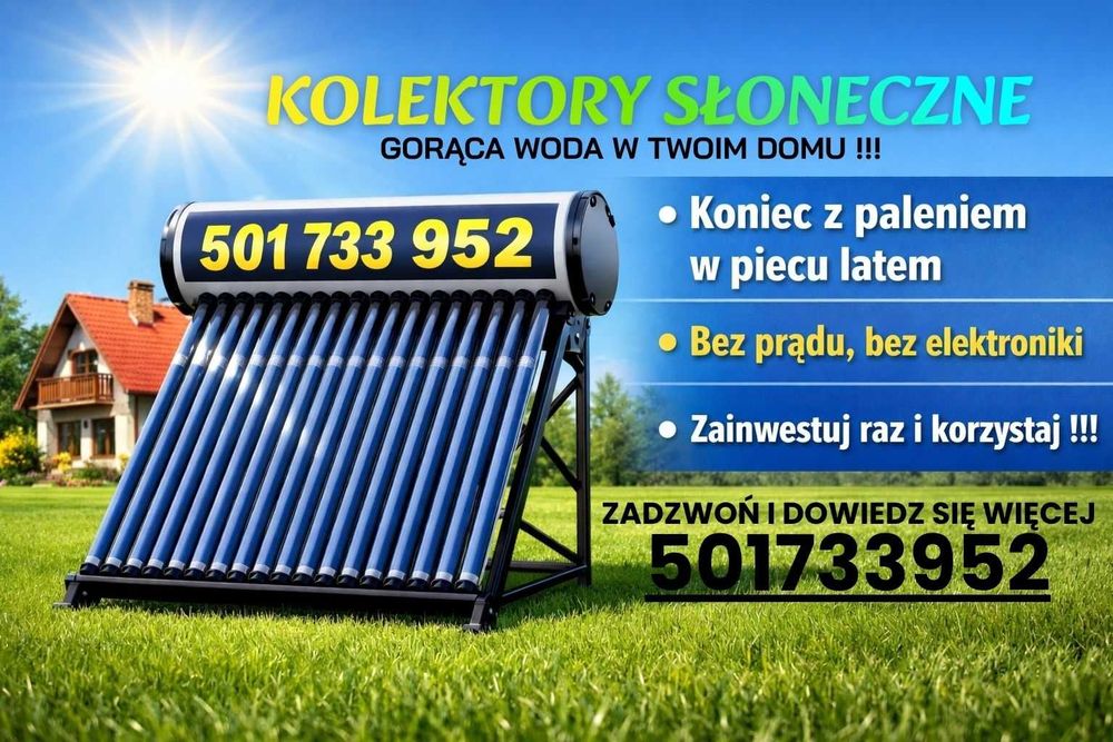 KOLEKTORY SŁONECZNE - SOLARY - stal nierdzewna,montaż,dostawa !!!