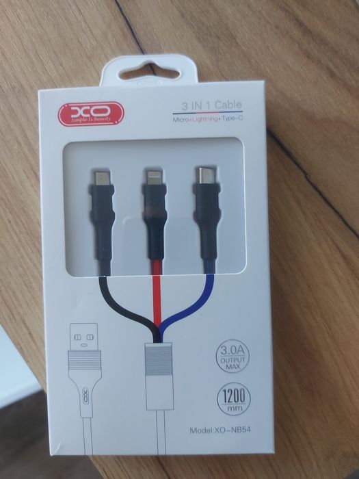 Kable przejściówki zestaw 3 in 1