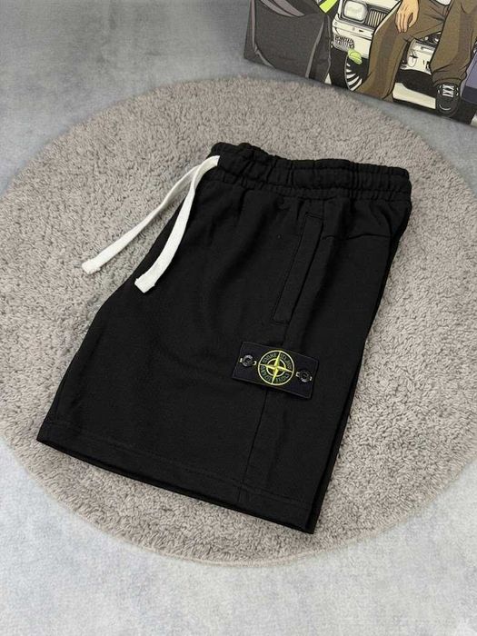 XS S M L XL XXL - Шорты Stone Island Черные - Стон Айленд Спортивні Шорти