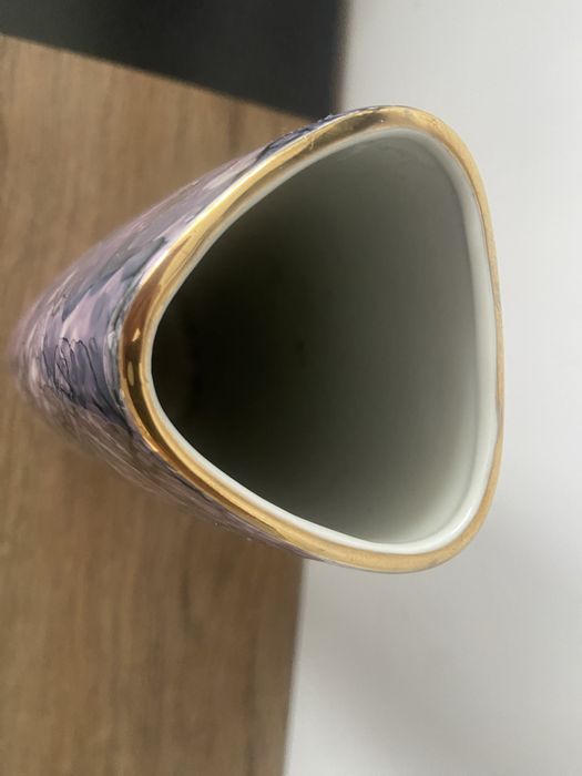 Wazon New Look Trójkąt Wałbrzych | Marmurek z Iryzacją 26cm PRL